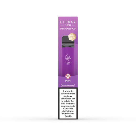 Elfbar 1500 Grape Usa e Getta 0mg/ml 