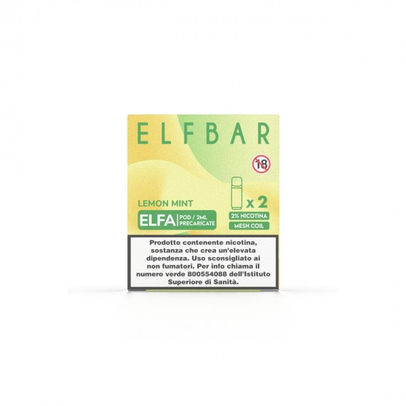 Elfbar ELFA Lemon Mint 2 Pezzi Pod Usa e Getta 20 mg