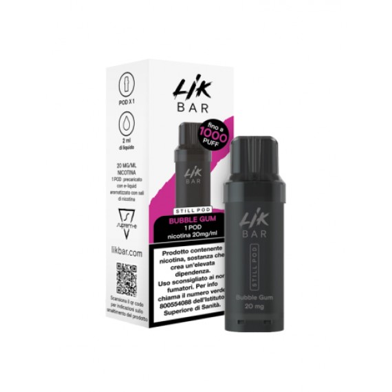 Lik Bar Still Bubble Gum Pod Usa e Getta 20mg/ml