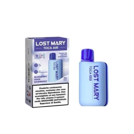 Lost Mary Toca Air Device Pod Precaricata Blueberry Sour Raspberry 20 mg Usa e Getta