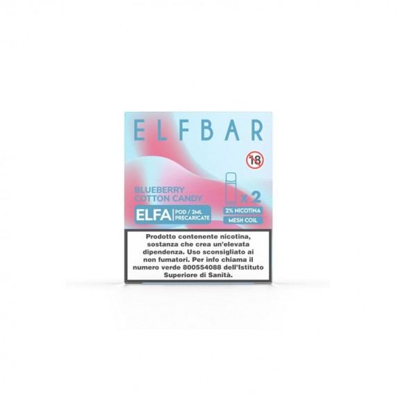 Elfbar ELFA Blueberry Cotton Candy 2 Pezzi Pod Usa e Getta 20 mg
